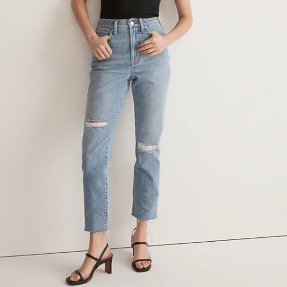 Women's Madewell Perfect Vintage Jean - Bradwell Wash (Ripped) - Size 27 - NWT